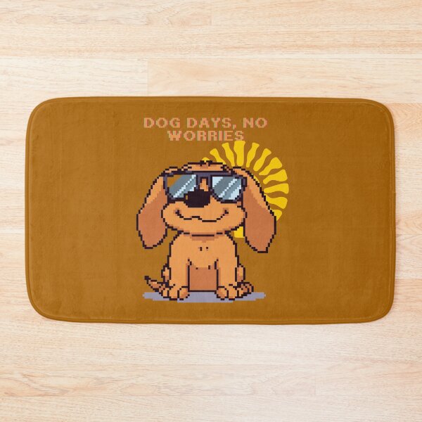 Item preview, Dog Days No Worries Pixel Dog - Funny Retro Pixel Art Dog with Sunglasses designed and sold by LunaPrintCo.