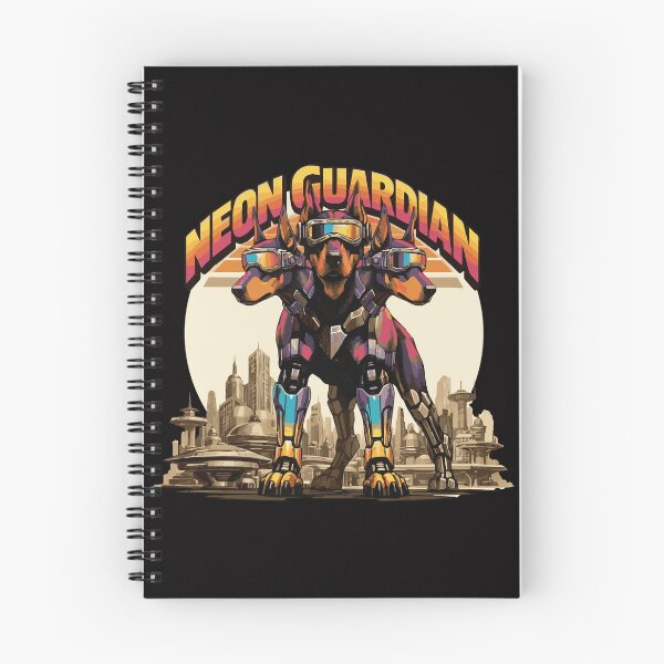 Item preview, Neon Guardian - Retro Cyberpunk Cerberus Doberman designed and sold by Virtualstars.