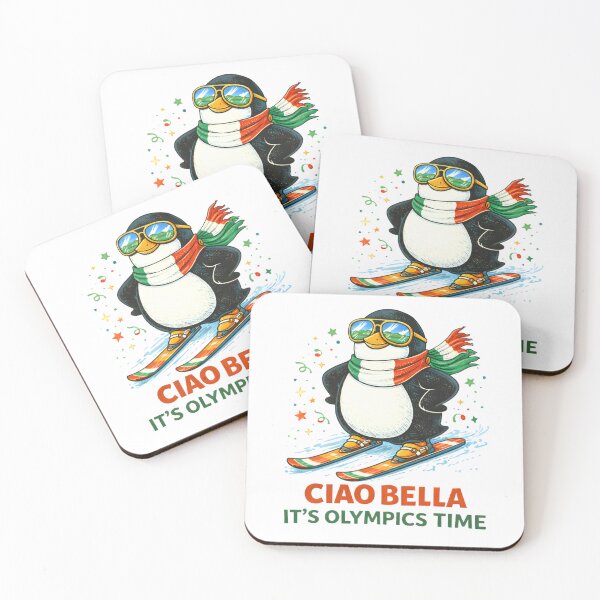 Item preview, Ciao Bella Olympic Ski Penguin Art designed and sold by AnnDesignStudio.