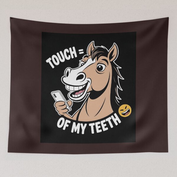 Item preview, Touch = Test of My Teeth ? | Funny Horse Guarding Phone T-Shirt designed and sold by Viktorio Art Shop.