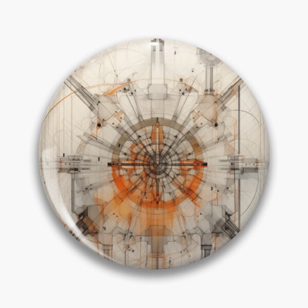 Item preview, Intricate Architectural Blueprint Depicting a Complex Industrial Turbine System with Radiant Amber Geometrical Precision and Drafting designed and sold by Epsydon Designers.