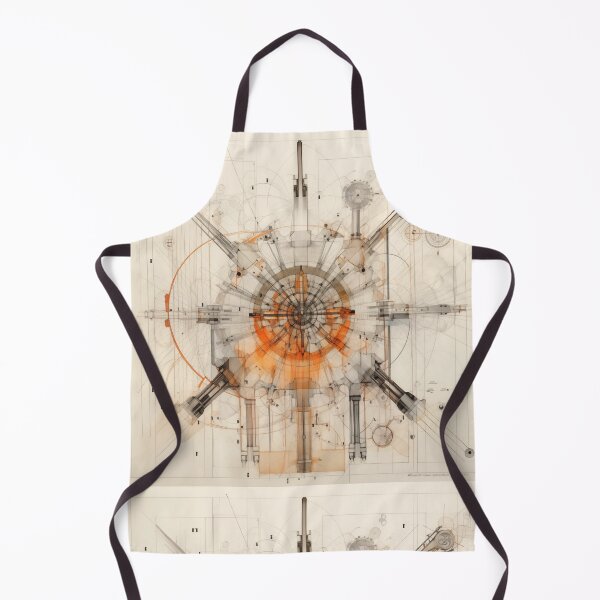 Item preview, Intricate Architectural Blueprint Depicting a Complex Industrial Turbine System with Radiant Amber Geometrical Precision and Drafting designed and sold by Epsydon Designers.