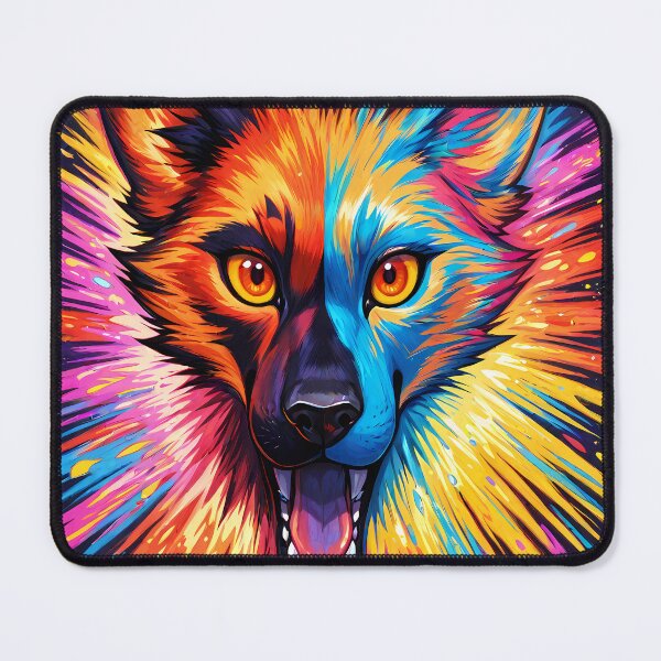 Item preview, Colorful abstract coyote illustration – playful & expressive animal art designed and sold by AI-Maniac-Labs.