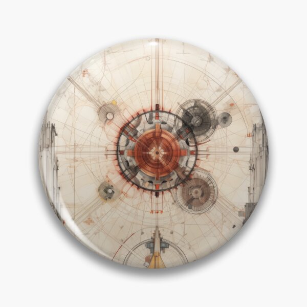 Item preview, Intricate Architectural Blueprint Depicting a Complex Industrial Turbine System with Radiant Amber Geometrical Precision and Drafting designed and sold by Epsydon Designers.