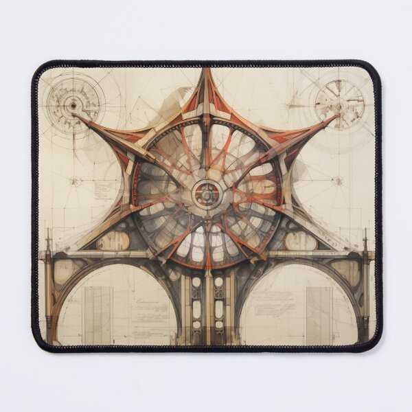 Item preview, Intricate Architectural Blueprint Depicting a Complex Industrial Turbine System with Radiant Amber Geometrical Precision and Drafting designed and sold by Epsydon Designers.