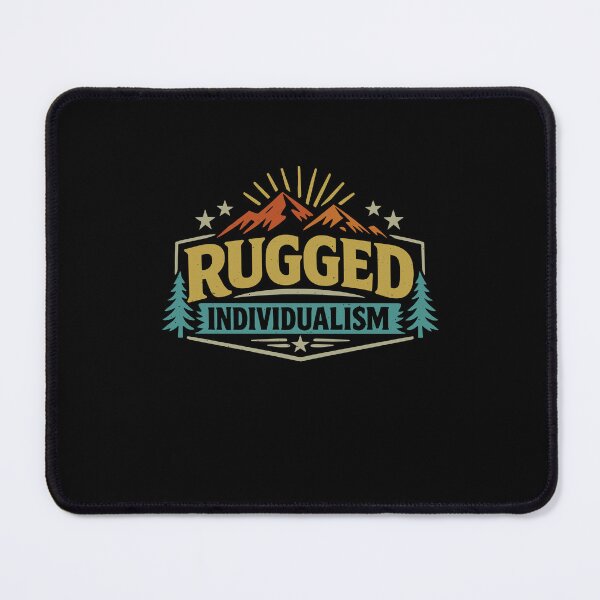 Item preview, Rugged Individualism – Vintage Mountain Outdoors Nature Western Wilderness Quote designed and sold by gunaone-design.