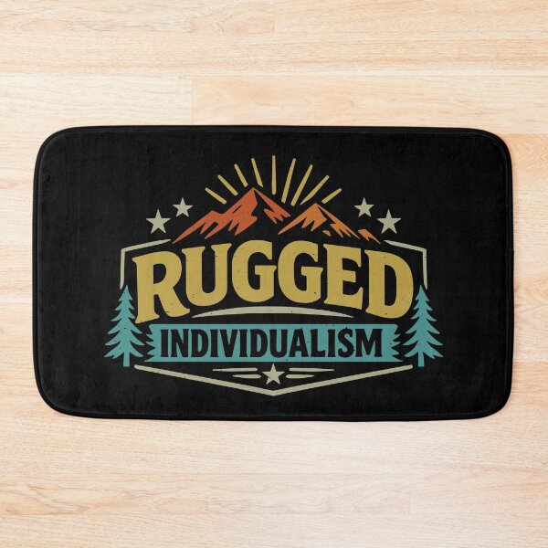 Item preview, Rugged Individualism – Vintage Mountain Outdoors Nature Western Wilderness Quote designed and sold by gunaone-design.