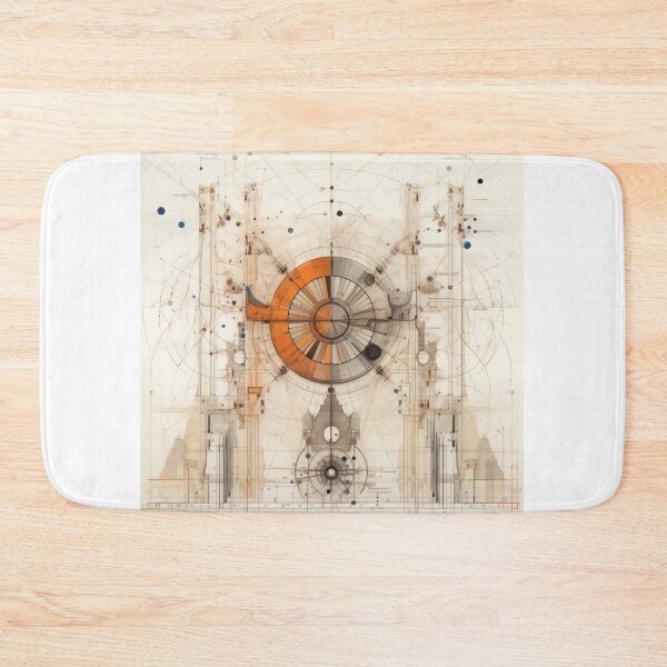 Item preview, Intricate Architectural Blueprint Depicting a Complex Industrial Turbine System with Radiant Amber Geometrical Precision and Drafting designed and sold by Epsydon Designers.