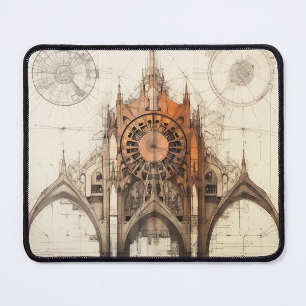 Item preview, Intricate Architectural Blueprint Depicting a Complex Industrial Turbine System with Radiant Amber Geometrical Precision and Drafting designed and sold by Epsydon Designers.