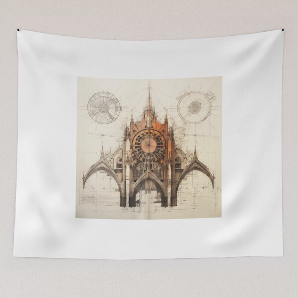 Item preview, Intricate Architectural Blueprint Depicting a Complex Industrial Turbine System with Radiant Amber Geometrical Precision and Drafting designed and sold by Epsydon Designers.