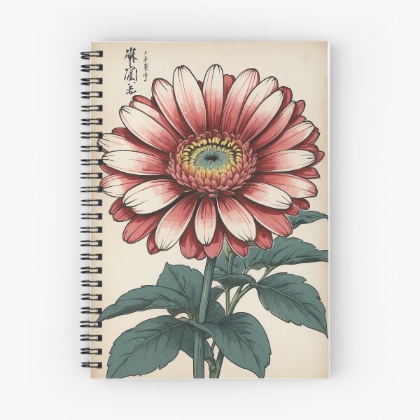 Item preview, Japanese Woodblock Gerbera Daisy – Vintage Botanical Flower Art designed and sold by Planthem.