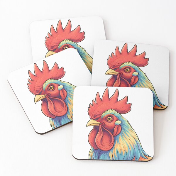 Item preview, Vibrant Rooster Head Illustration: Majestic Gamecock Portrait with Detailed Plumage designed and sold by VibranPalette.