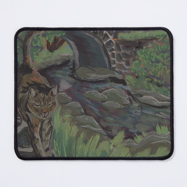 Item preview, Vintage Country Bridge with Tabby Mog Strolling designed and sold by arrowofthyme.