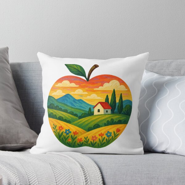 Item preview, Sunset Countryside Within an Apple designed and sold by chromatalove.