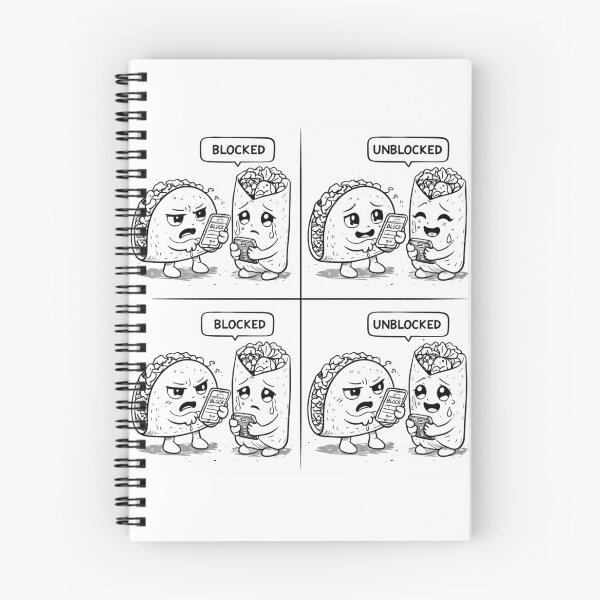 Item preview, Blocked vs Unblocked – Funny Relationship Meme, Sad Cute Cartoon, Dating Humor Illustration designed and sold by ComedyInkFactor.