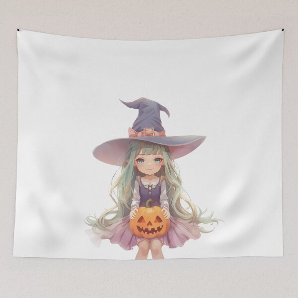 Item preview, Cute Pastel Witch with Pumpkin – Kawaii Halloween Art designed and sold by Dream Magic Co.