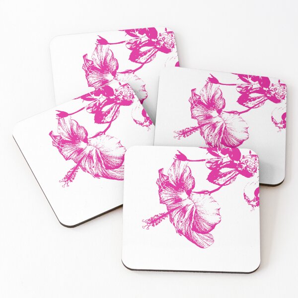 Item preview, Minimal Pink Hibiscus Flower Art designed and sold by kabetanistudio.