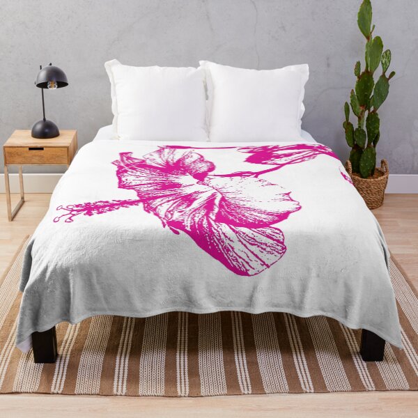 Item preview, Minimal Pink Hibiscus Flower Art designed and sold by kabetanistudio.