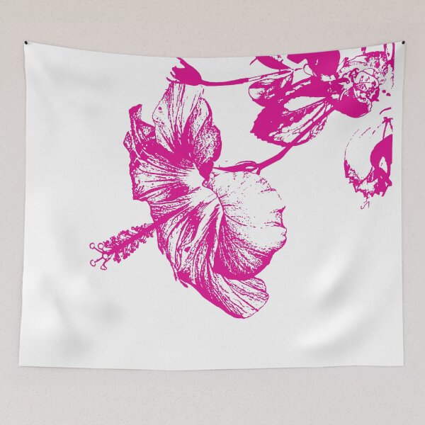 Item preview, Minimal Pink Hibiscus Flower Art designed and sold by kabetanistudio.