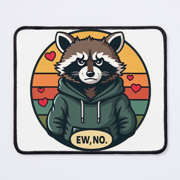 Item preview, grumpy Anti-Valentine Raccoon Sticker - Sarcastic Trash Panda Ew No Art designed and sold by The Grumpy Pet Club.