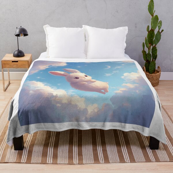 Item preview, Cute Dreamy Bunny Floating in the Sky – Kawaii Art designed and sold by Dream Magic Co.