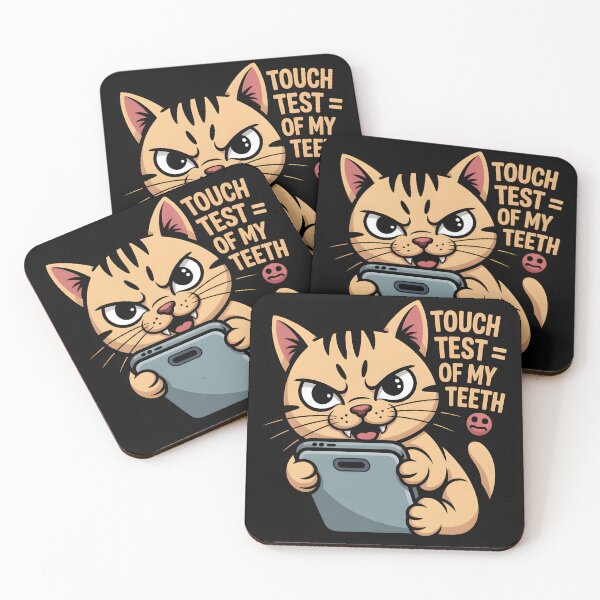 Item preview, Touch = Test of My Teeth ? | Funny Cat Guarding Phone T-Shirt designed and sold by Viktorio Art Shop.
