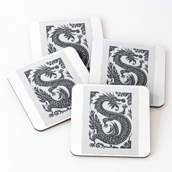 Item preview, Lino cut dragon designed and sold by MendaciousMina.
