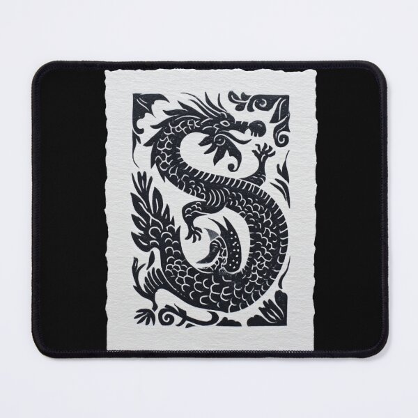 Item preview, Lino cut dragon designed and sold by MendaciousMina.