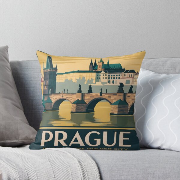 Item preview, Prague Retro Travel Poster – Charles Bridge Vintage Art designed and sold by ArtFlow Creations.