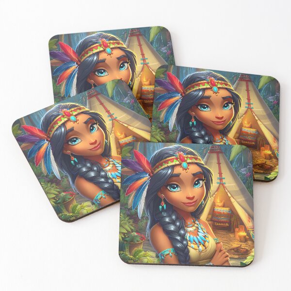 Item preview, Vibrant Native Woman in Lush Forest Setting designed and sold by Artessie.