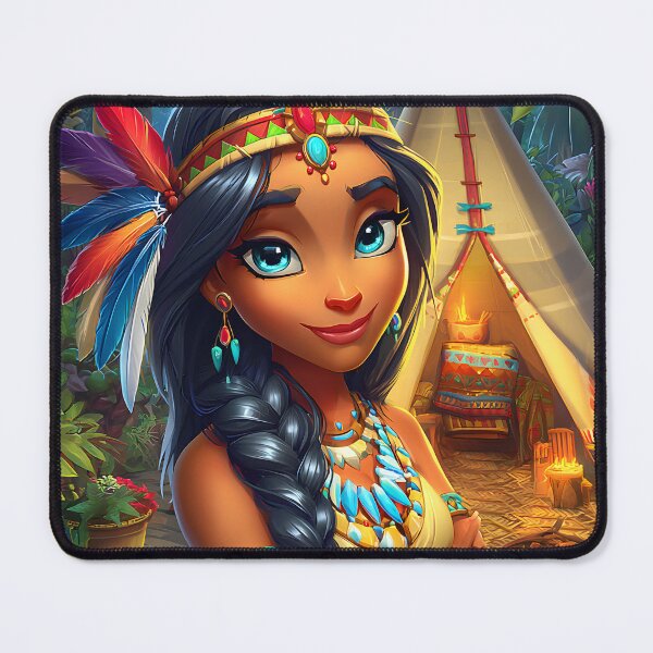 Item preview, Vibrant Native Woman in Lush Forest Setting designed and sold by Artessie.