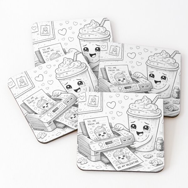 Item preview, Be My Valentine – Sad Cute Coffee Cartoon, Lonely Valentine Meme, Self Love Humor designed and sold by ComedyInkFactor.