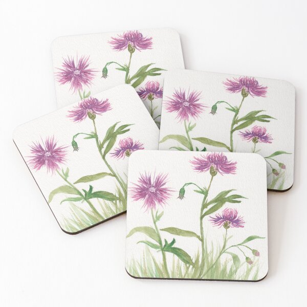 Item preview, Purple Thistle Flowers on Grass designed and sold by Katherine Miller Art.
