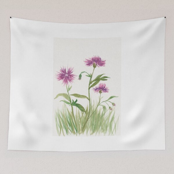 Item preview, Purple Thistle Flowers on Grass designed and sold by Katherine Miller Art.