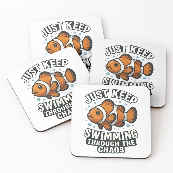 Item preview, Just Keep Swimming Through the Chaos | Motivational Clownfish Design designed and sold by storelibertys.