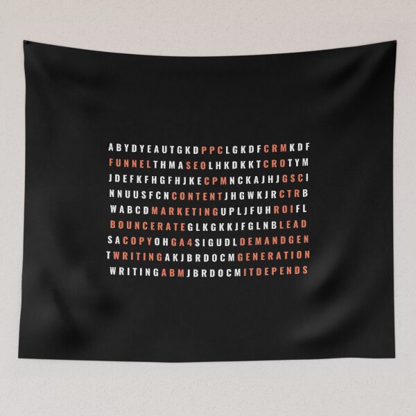Item preview, Digital Marketing Word Puzzle Strategy Search (Black Background) designed and sold by Profes Studo.