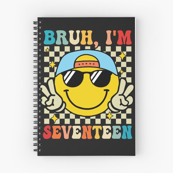 Item preview, Bruh I'm Seventeen 17 17th Birthday Groovy Boys Girls 17 Years Old designed and sold by Night Forest.