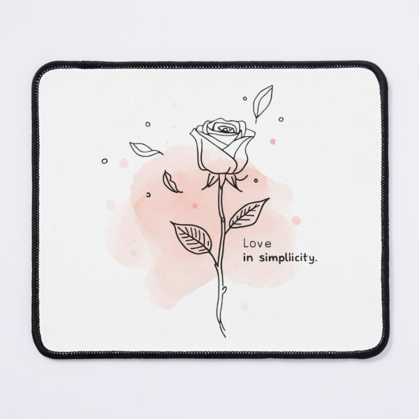 Item preview, Simple line art rose with floating petals, minimalist design, soft pink designed and sold by stefyComp.