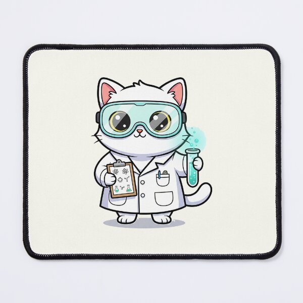 Item preview, Cute Scientist Cat Cartoon designed and sold by HoopeStylee.