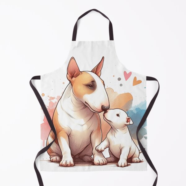 Item preview, English Bull Terrier and Puppy Love Watercolor designed and sold by BigBlueArt.