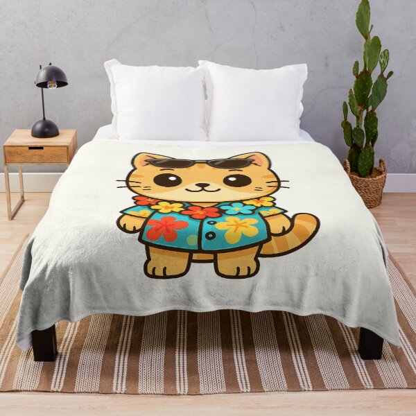 Item preview, Cute Hawaiian Cat Cartoon Kawai designed and sold by HoopeStylee.