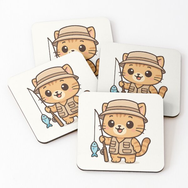 Item preview, Cute Fisherman Cat Cartoon designed and sold by HoopeStylee.
