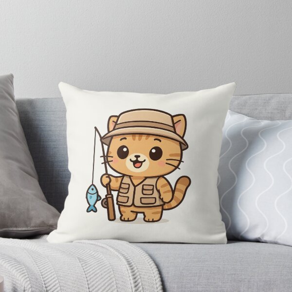 Item preview, Cute Fisherman Cat Cartoon designed and sold by HoopeStylee.