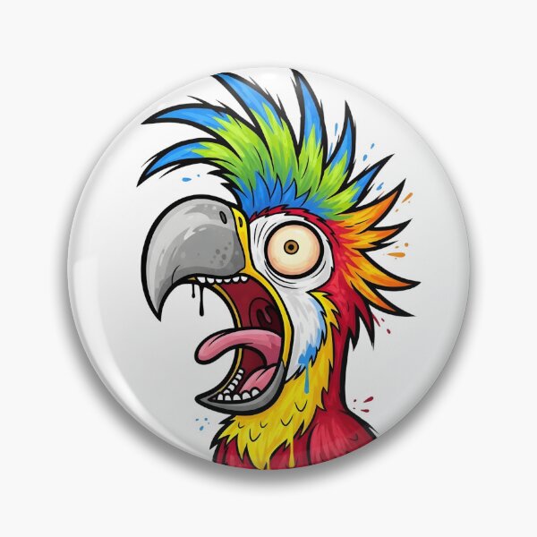 Item preview, Crazy Colorful Parrot Scream Cartoon Illustration designed and sold by aaljone007.