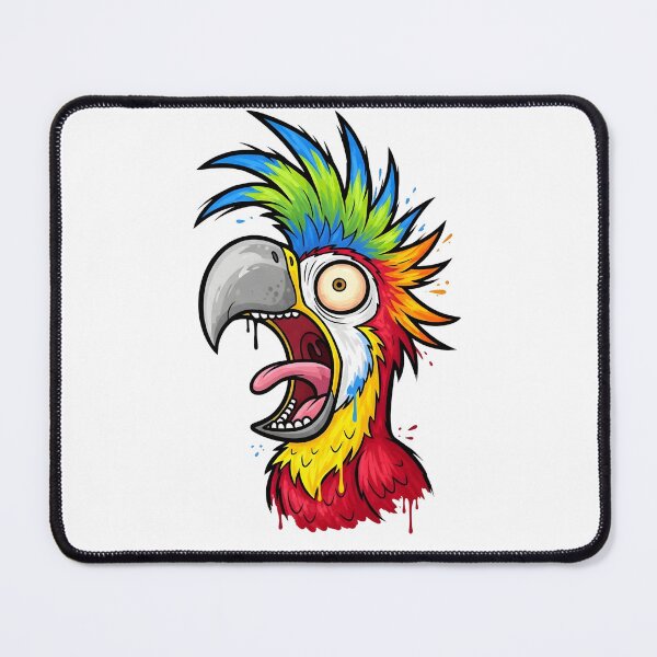 Item preview, Crazy Colorful Parrot Scream Cartoon Illustration designed and sold by aaljone007.