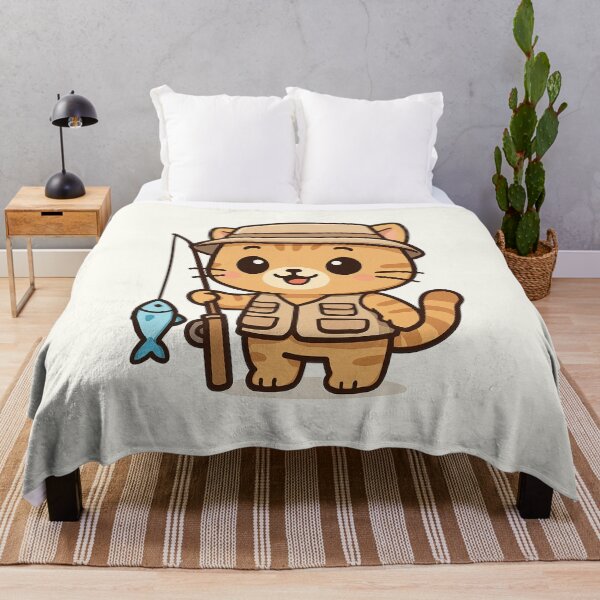 Item preview, Cute Fisherman Cat Cartoon designed and sold by HoopeStylee.