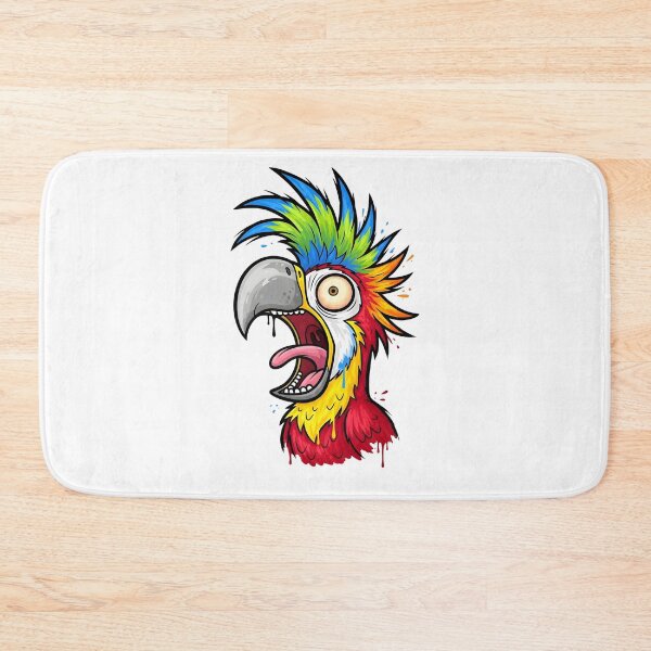 Item preview, Crazy Colorful Parrot Scream Cartoon Illustration designed and sold by aaljone007.