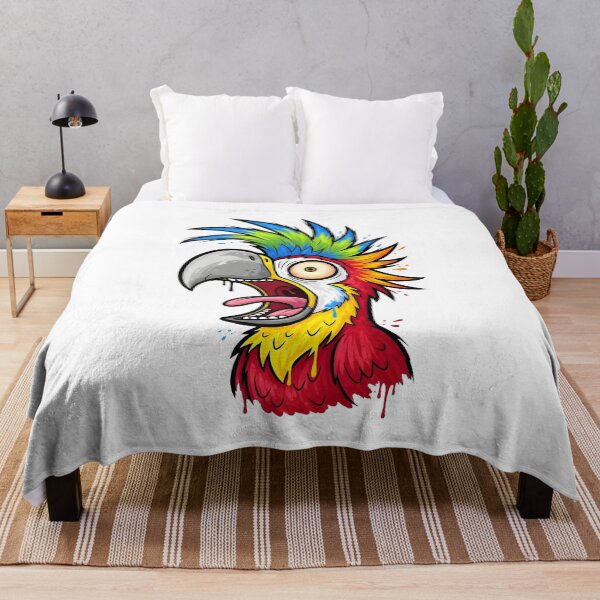 Item preview, Crazy Colorful Parrot Scream Cartoon Illustration designed and sold by aaljone007.