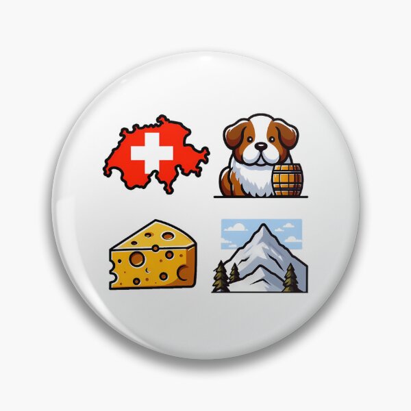 Item preview, Switzerland Icons - Flag Map, St Bernard & Cheese designed and sold by GREENZ0NE.