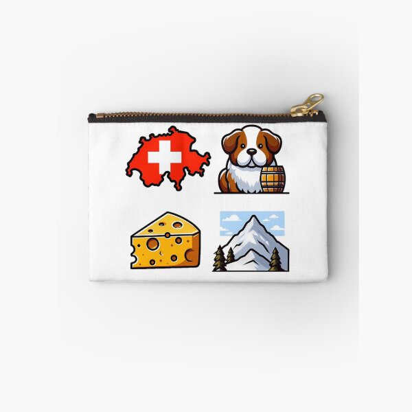 Item preview, Switzerland Icons - Flag Map, St Bernard & Cheese designed and sold by GREENZ0NE.